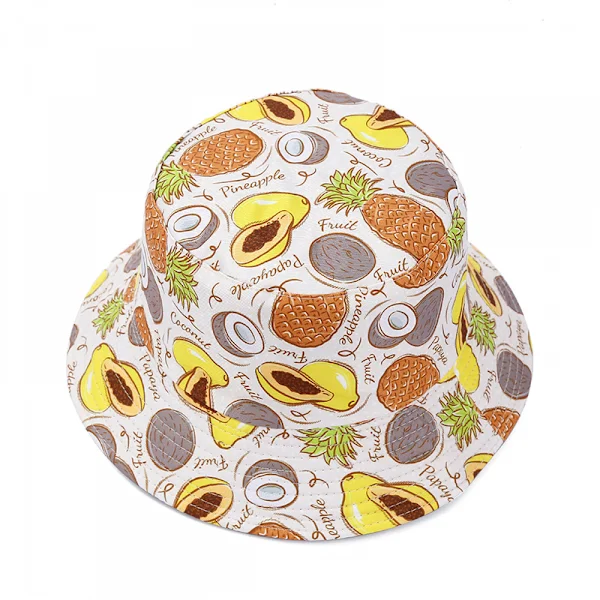 Frukthatt unisex print bøttehatt, sommer reise bøttehatt