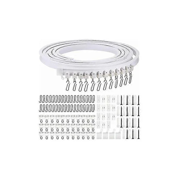 Meter Foldable Ceiling Curved Curtain Track Flexible Curved Curtain Track Soft Curtain Track for Curtain Track with Metal Curtain Hooks, Room Divider