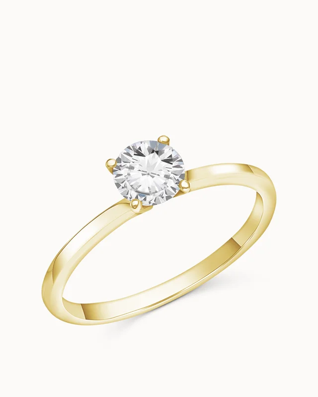Solitaire ring Celine 18K geelgouden lab-gekweekte diamant 0.3 karaat - verlovingsringen en Trouwringen van Vanbruun