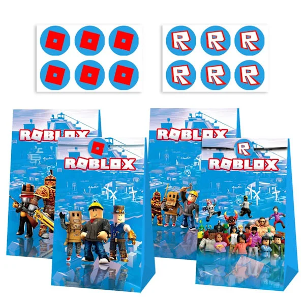 12 stk Roblox Papir Godteri Gavepose & Klistremerker Gavepose Barnebursdagsdekorasjoner{hw}