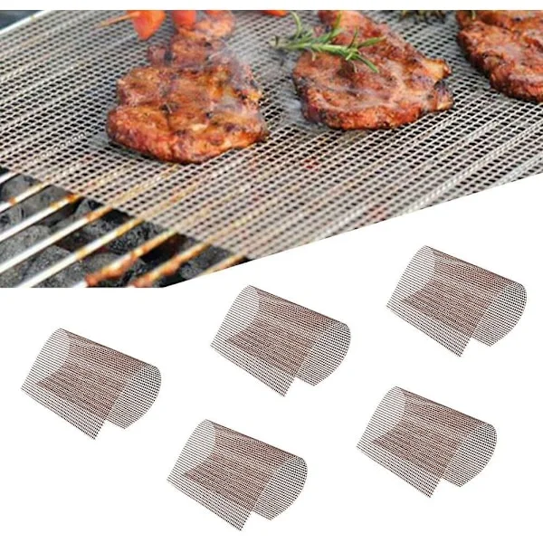 Bbq Grillnät, Återanvändbart Enkelt Grillnät, Bbq Grillnät, Grillnät, Bakmattor, Teflonnät Värmebeständigt Bbq Matlagningsnätmatta För Grillning 