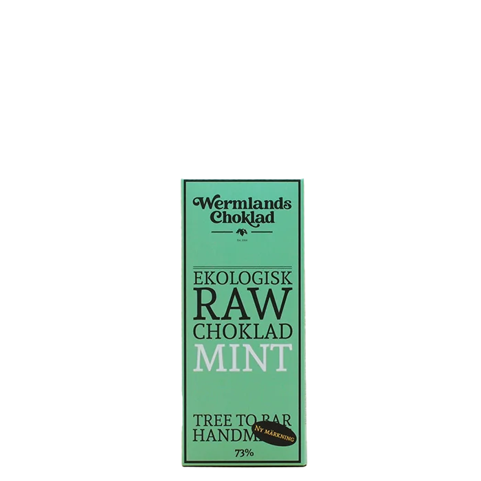WermlandsChoklad Raw Ekologisk Choklad Mint Och Nibs 50 g