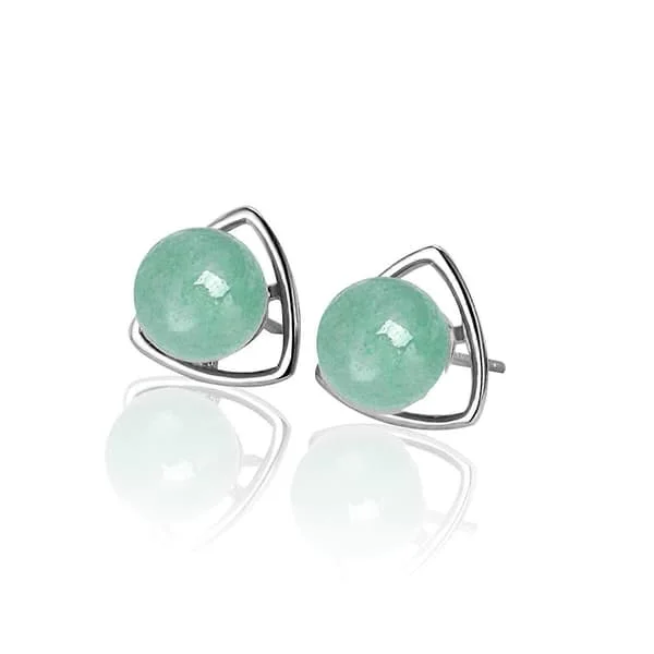 GLLBTPT Jade Øreringe Studs 925 Sterling Sølv Øreringe Studs til Følsomme Ører Grøn Jade Stud Øreringe til Kvinder og Mænd Tilbage til Skole August 