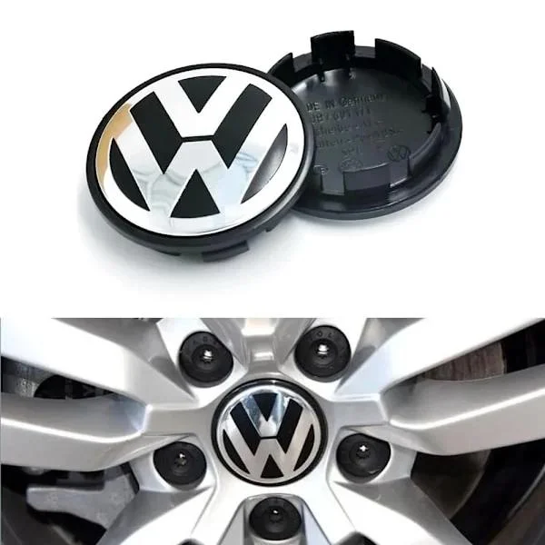 4-pack - Volkswagen VW Navkapslar / Fälgemblem - Bil Silver 65 mm 65 mm