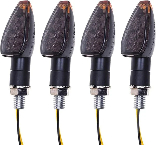 4 st LED-blinkers för motorcykel, 14 LED, 12 V, vattentäta blinkers, universalpassning för motorcykel, skoter, fyrhjuling, cruiser, ATV