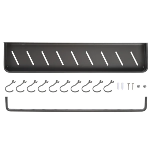 Badeværelse Brusehylde Vægmonteret Håndklæde Opbevaringsstativ Shampoo Organizer Holder 60cm med stang og 10 kroge