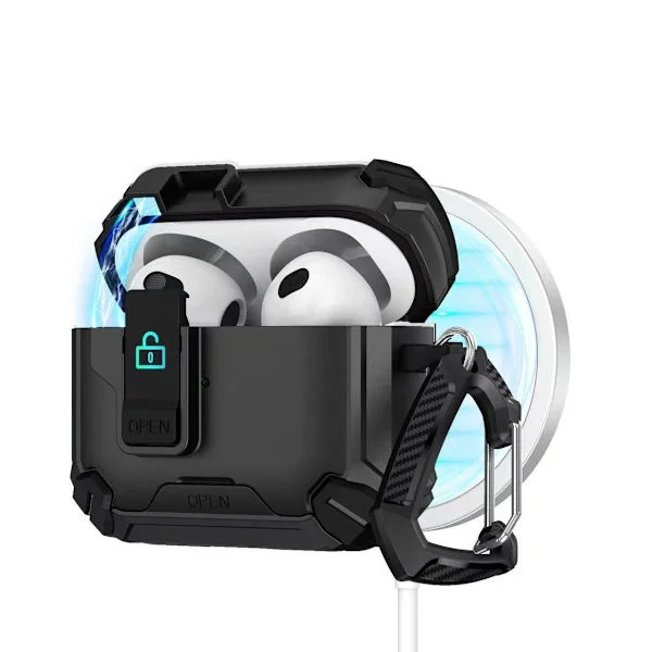 Magnetiskt AirPods 4 Fodral: TPU PC Skyddande Skal med Ställ Kompatibelt med Apple AirPods 4