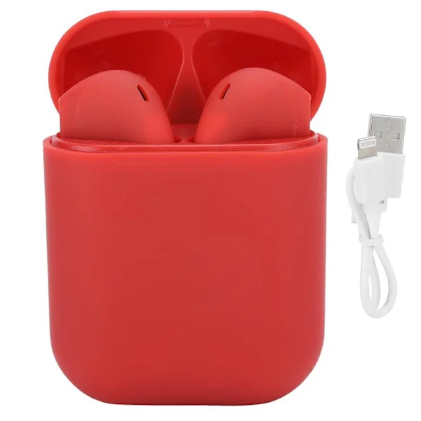 TWS Bluetooth 5.0 Wireless Earbuds Touch Control Headset with Charging Case Red