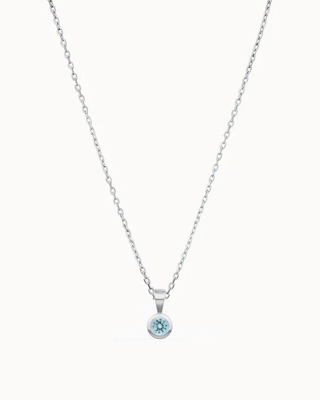 Halsband med månadssten i 18K Vitguld