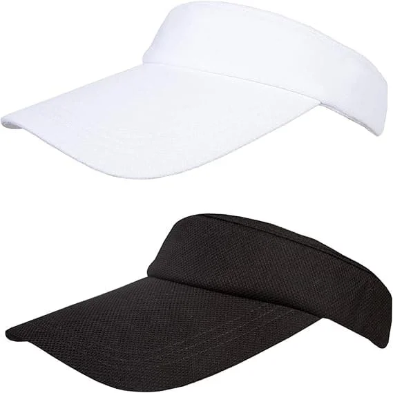 2-pack Women's Sun Visors, Sweat-Wicking, Breathable, Sun Protection, Sporty Casual Hats, Adjustable for Cycling, Fishing, Tennis, Running