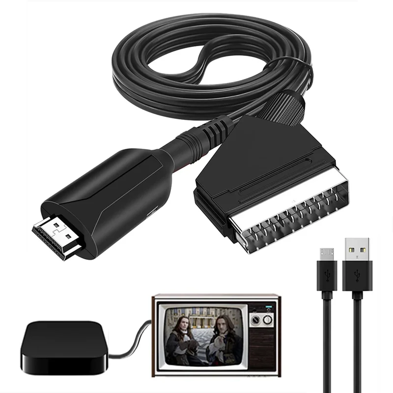 AliExpress - Scart-zu-HDMI-kompatibler Adapter-Konverter 1080P mit Scart-Eingangskabel HDMI-Ausgangsanschluss für HDTV STB VHS Xbox PS3 DVD