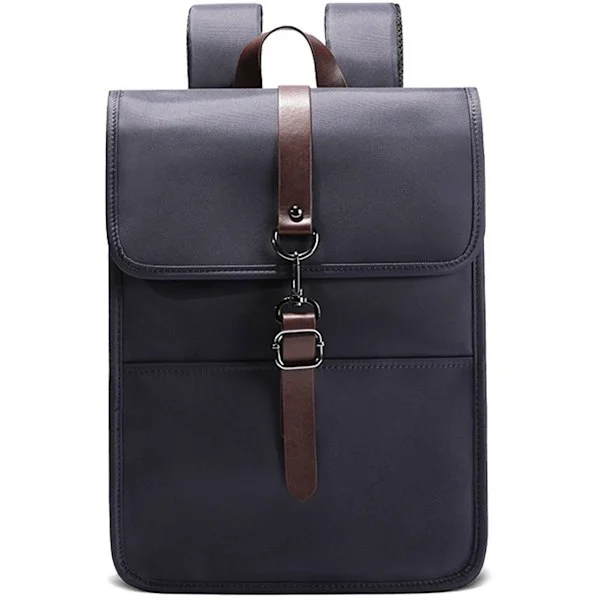 14 Inch Laptop Backpack Water Resistant Canvas Anti-theft Multiple Compartments Lightweight Work Travel School Bag For Men Women Blue 28x14x38cm