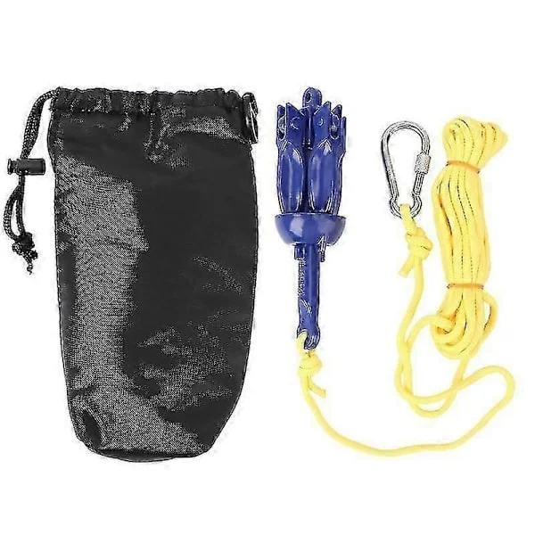 4 Tins Fällbart Ankare Segelbåt Kajak Motorbåt Kanot Ankare Motion Fällbart Ankare För Kanoter Kajaker Segelbåtar Paddleboards (tillbehör + Ankare Blu