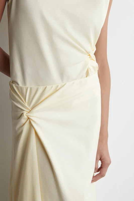 COS Twist-Detail Midi Skirt in Yellow - Women