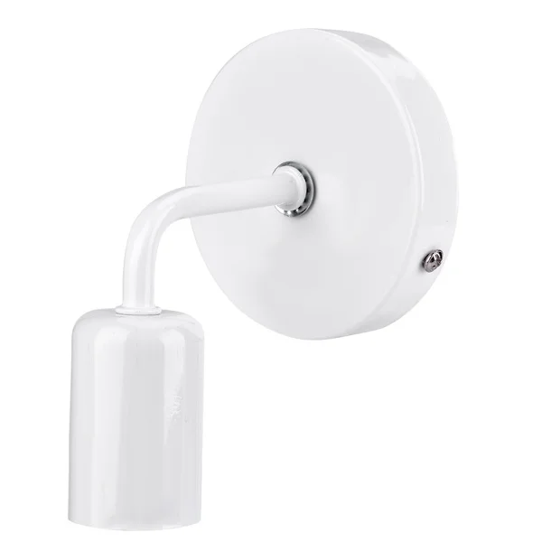 Enkel veggmontert lampeholder for nattbord, gang, med E27-sokkel (hvit)