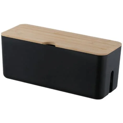 Cable Box 34x13x14cm – Fire Retardant ABS – Ventilation Openings for Safety – Non-slip Rubber Feet
