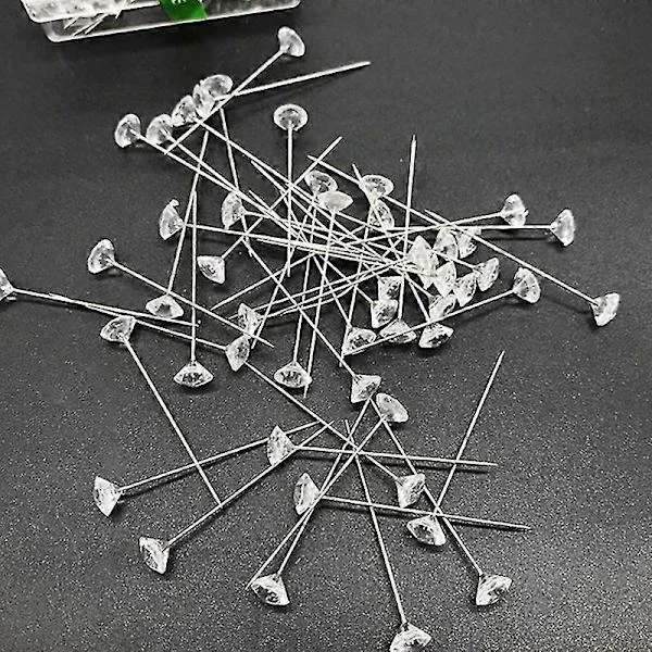 50/100 Pieces Diamond Head Pin Transparent Map Pin for Cork Board Sewing Pins for Fabric Clothes DIY Sewing Craft
