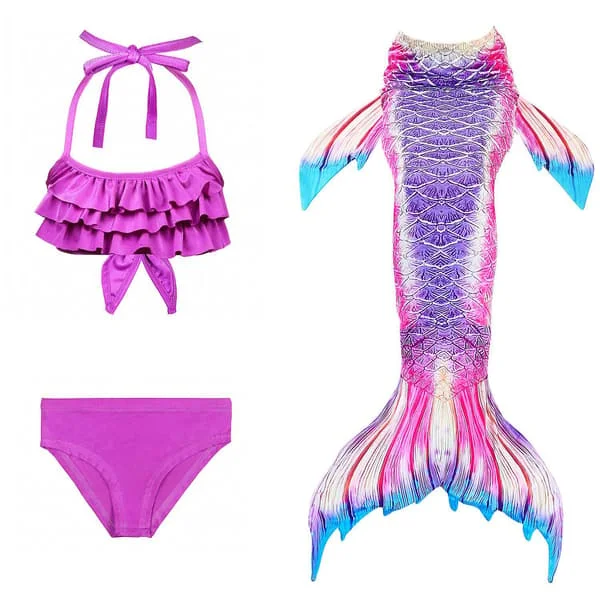 Kids Girls Mermaid Tail Bikini Set Swimwear Swimsuit Swimming Costum