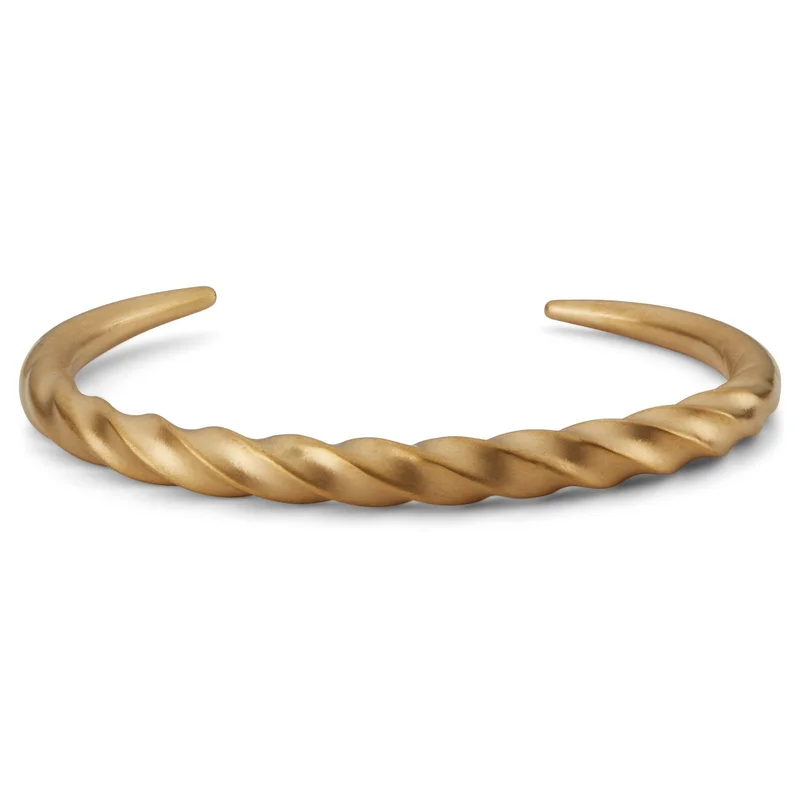 Gold-Tone Spiral Cuff Bracelet for Men - Steel bracelets