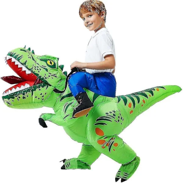 Uppblåsbar T-Rex Dinosauriedräkt för Barn Halloweenfest Cosplay-FA-