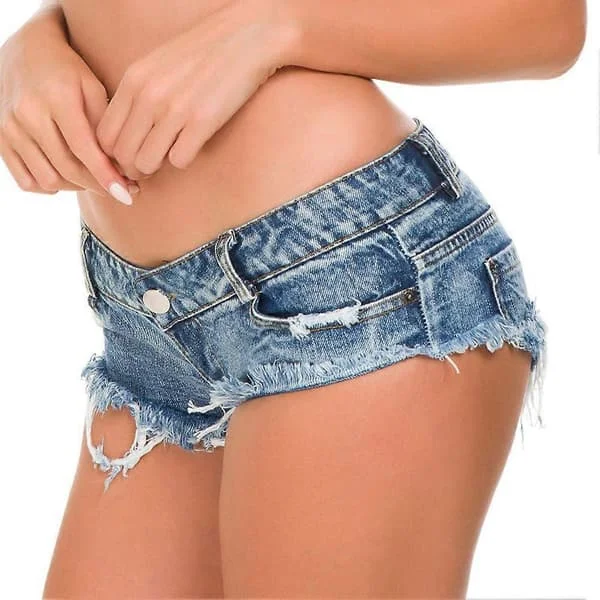 Jeans Shorts Lavtaljede Høj kvalitet Sexede Lavtaljede Afslappede Hot Pants