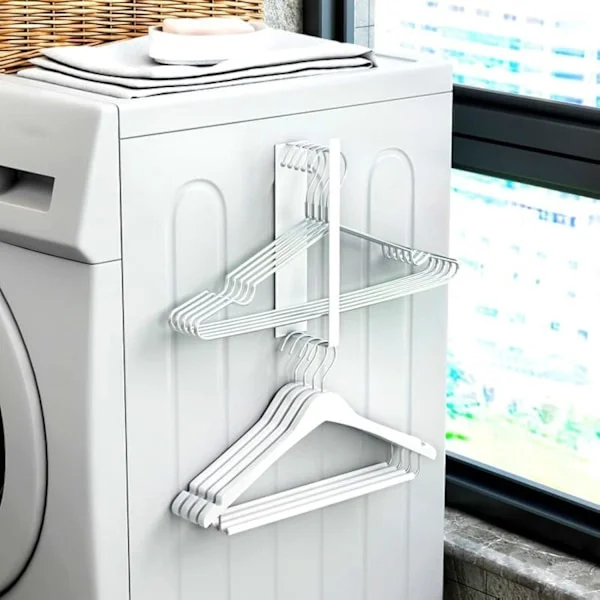 Magnetisk hängare förvaringsställ, tvättmaskin hängare förvaringsställ, hängare staplingsställ 25L×8B, Vit
