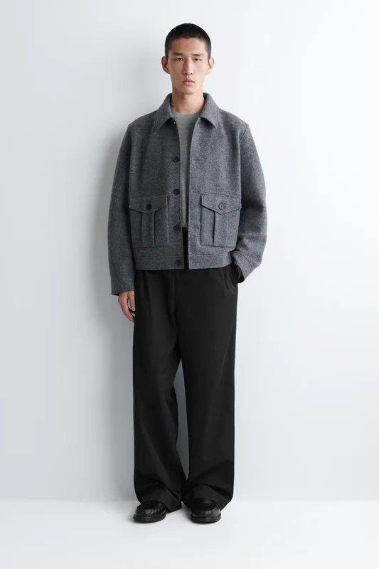COS Men's Boiled Wool Jacket in Grey