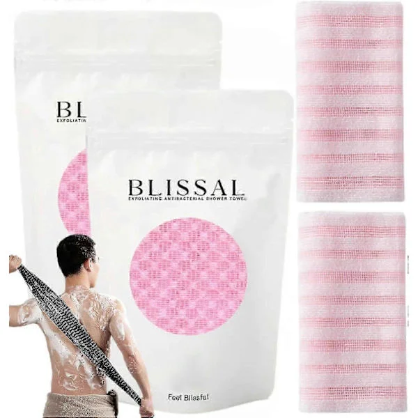 2 st exfolierande duschhandduk Inga fler kemikalier Exfoliering för alla åldrar, exfolierande antibakteriell duschhandduk