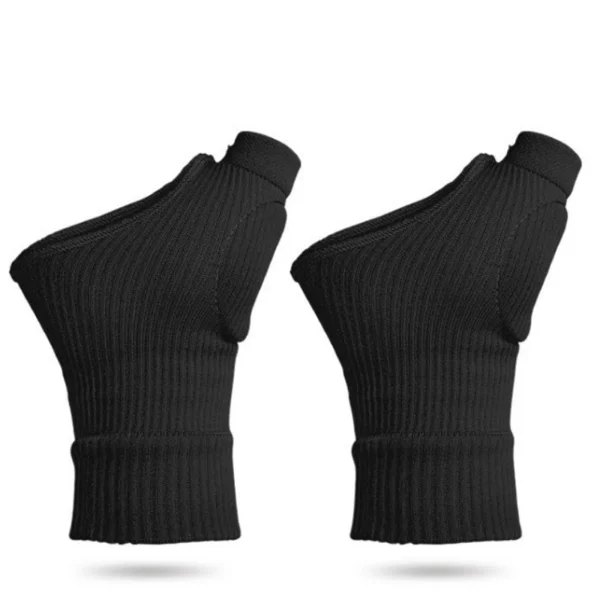 Compression Gloves with Wrist and Thumb Support 1 Pair Black