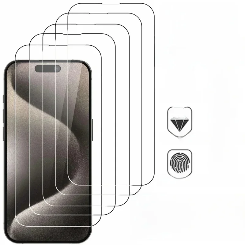 AliExpress - 1-5 pièces verre trempé pour IPhone 16 15 14 13 12 11 Pro Max protecteur d'écran pour IPhone 7 8 14 Plus X XS XR Film de protection en 