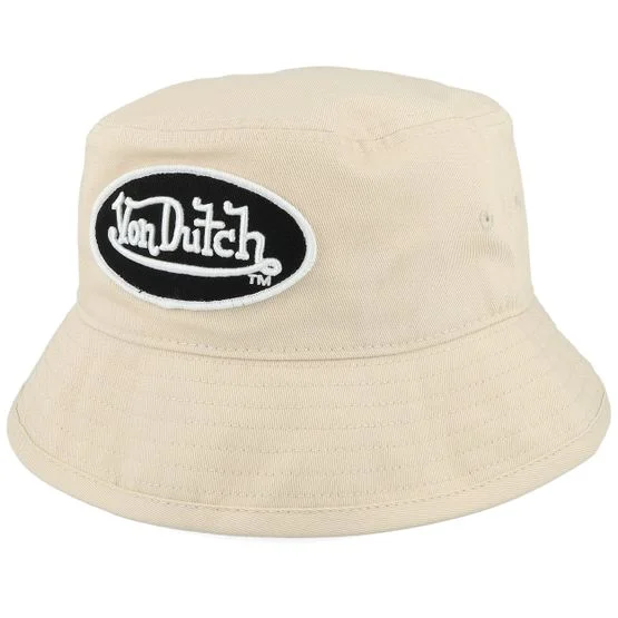 Von Dutch - Beige bucket Hat - Oval Patch Beige Bucket @ Hatstore