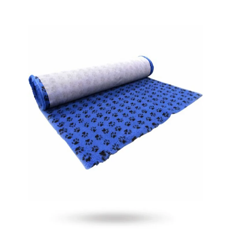 Companion - Companion ProFleece Hundfäll - Blå/Svart Med Tassar 100x75 cm