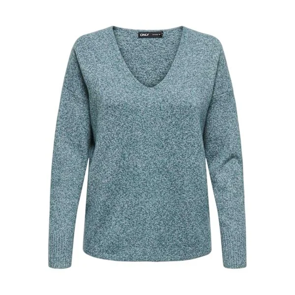 Only Dam/Dam Rica V-ringad tröja L Sea Moss Marl