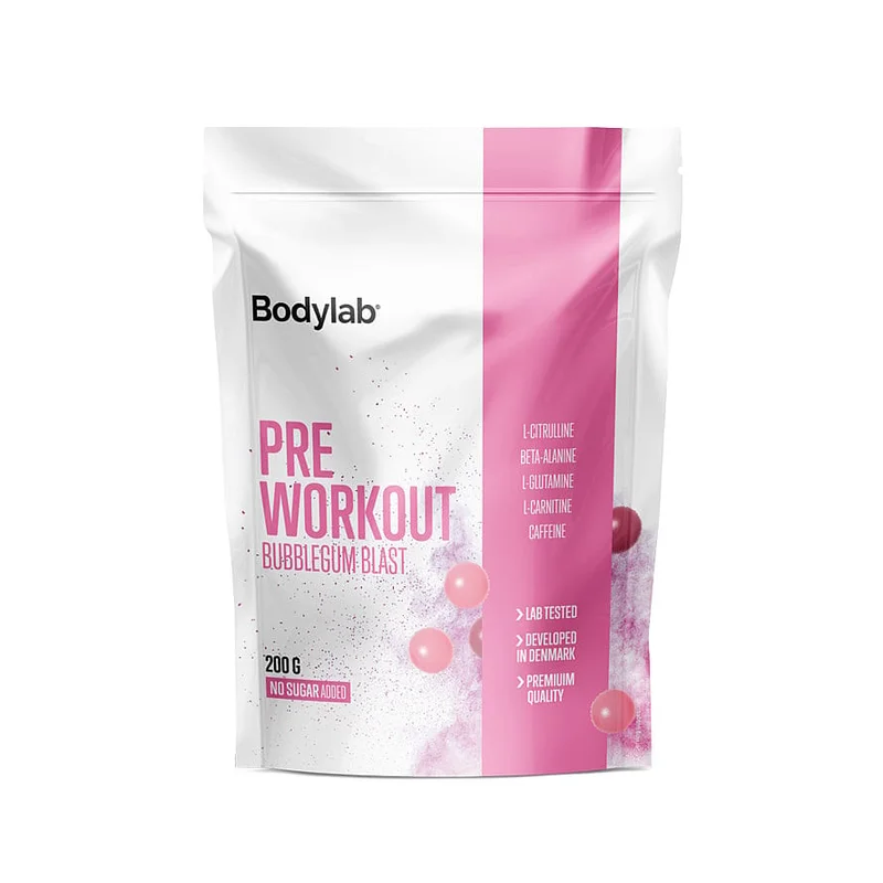 Spar 25% • Køb 2, Bodylab Preworkout Bubblegum Blast 200 g, Sport & Velvære, Protein & Energi, Aminosyre