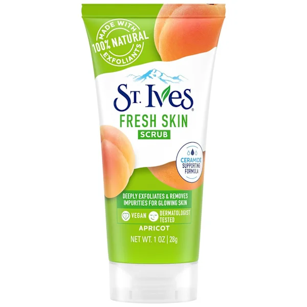 St. Ives Apricot Scrub Exfoliant, resestorlek – Fresh Skin Exfoliating Apricot Facial Scrub, 28 g