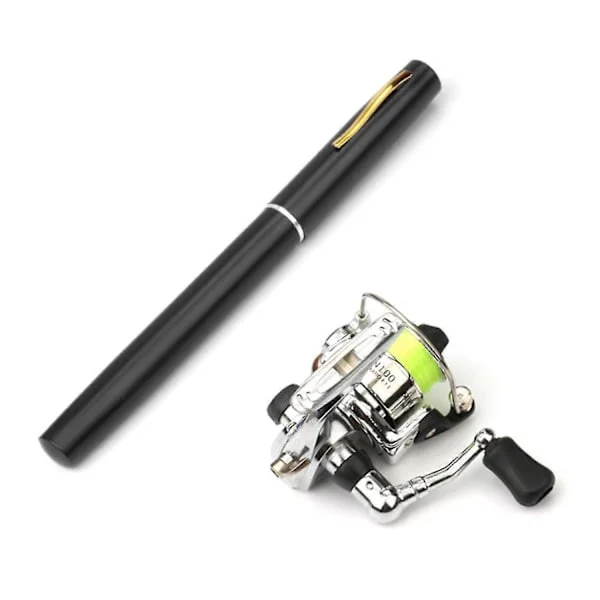 Hopfällbart Fiskespö Rulle Combo Mini Penna Fiskespö Kit Teleskopiskt Fiskespö Spinnrulle Co