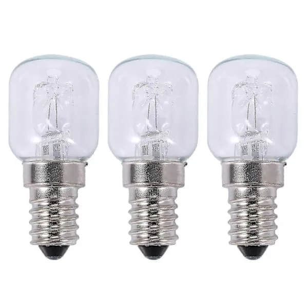 3x E14 Högtemperatur Glödlampa 500 Grader 25w Halogen Ugnslampa E14 250v 25w Quartz Glödlampa