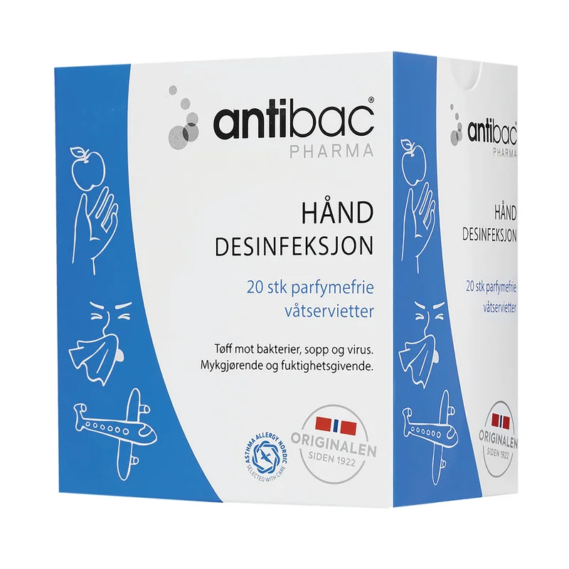 Antibac 85 % Pharma Våtservietter Hånd, 20 stk.