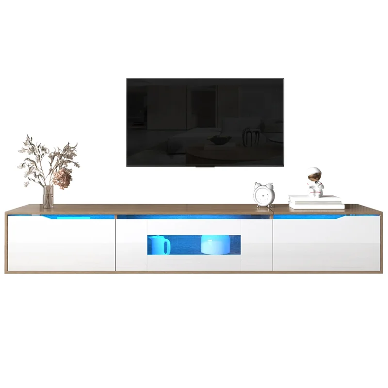AliExpress - High-Gloss Tv Cabinet 180×35×30cm With Color-Changing Led Lighting Wall-Mountable Tv Storage Cabinet For Modern Living Rooms
