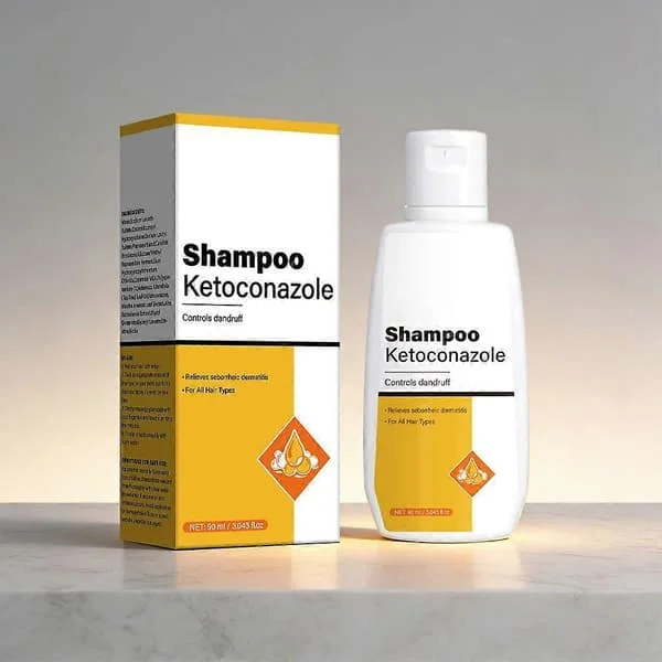 2 stk. 90 ml Ketoconazol Anti-Skæl Shampoo, Skånsom Hovedbundspleje til Skælaflastning og Kløende Hovedbund, Fugtgivende Shampoo til Alle Hårtyper