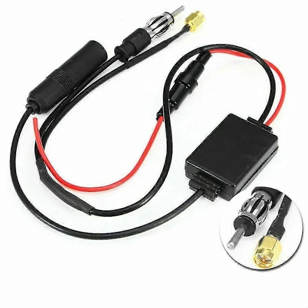 universal dab fm am bilantenne splitter adapter kabel digital radio forstærker [DB]