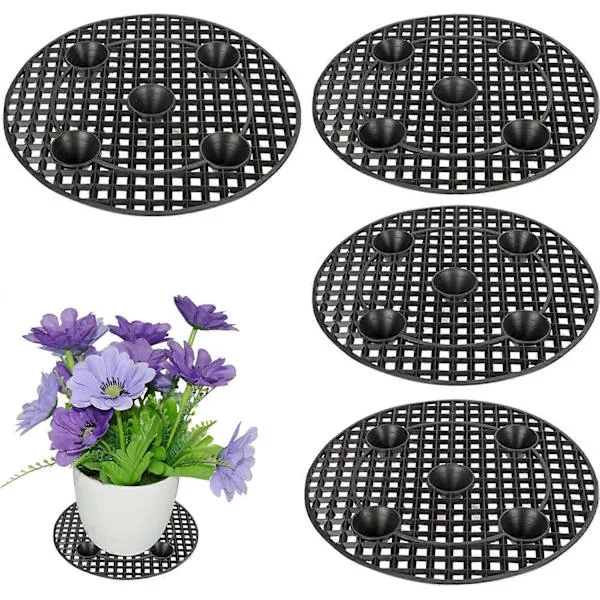 4 st Runda Blomkrukslyftare i Plast Inomhus Utomhus Växtkrukslyftare Golvskydd 20cm