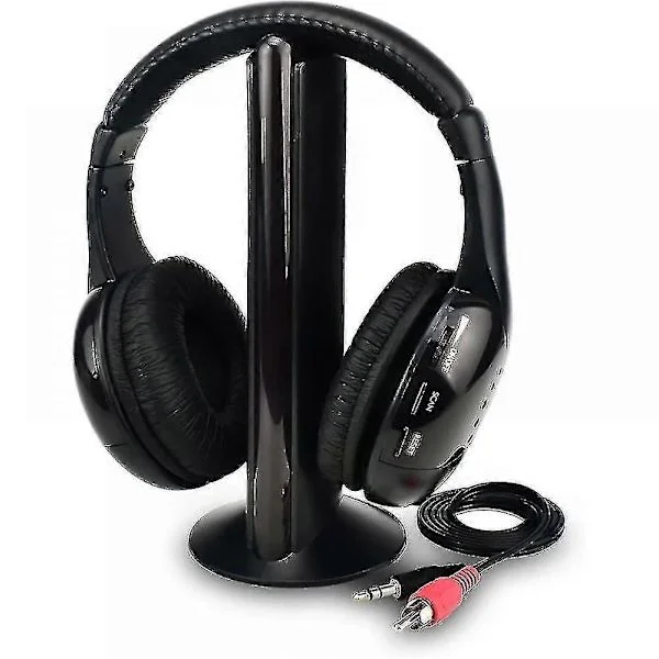 Wireless TV Headphones Home Headset For TV Watching, TV Ear Microphone 5 In 1 Functions With Transmitter, FM Radio, 3.5mm Jack XXF