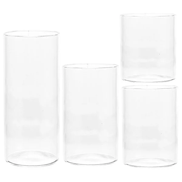4 st Glas Ljuslykta Glas Ljusstake Kopp Skydd Vindtät Glas Ljus Cylinder