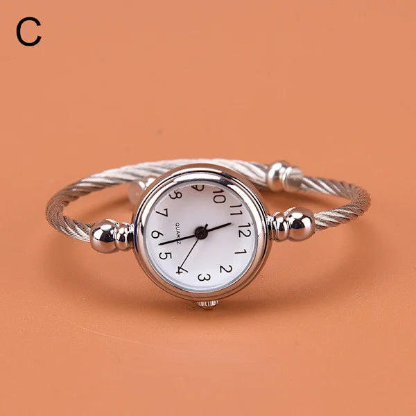 1 stk sølv armbånd klokker dame mote armbånd quartz klokke s C one size