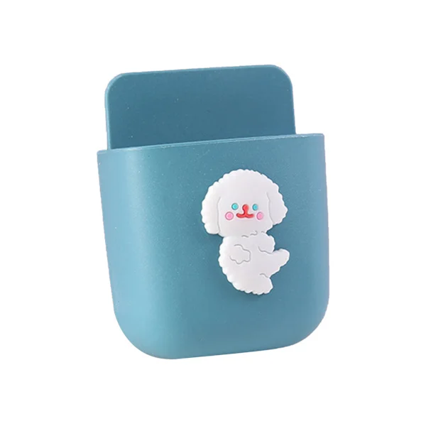 Cartoon Storage Box Wall Mounted Storage Container Cute Phone Storage Box for Home Decoration (Blue Dog Pattern)