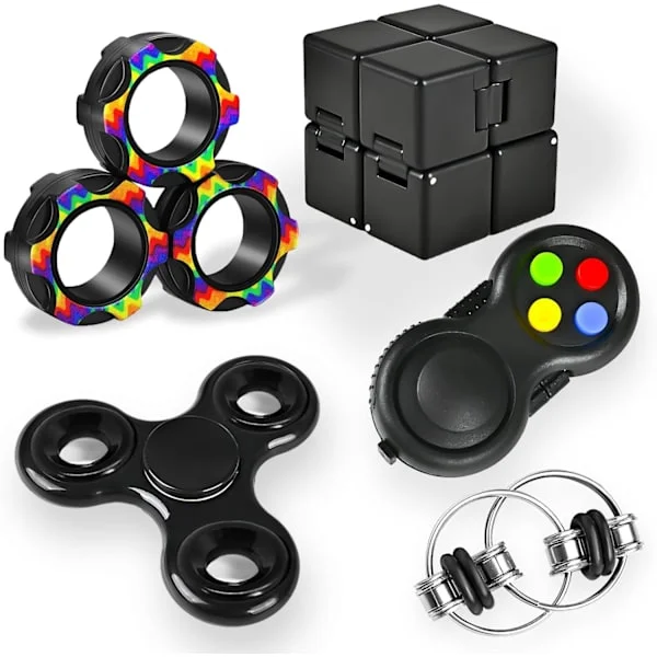 5PC Fidget Leker Voksne Sett Fidgets for Klasserom Må Ha Autisme Sensorisk Pakke Figette Kube ADHD Spesialpris Verktøy Stresslindring Skrivebord Kul