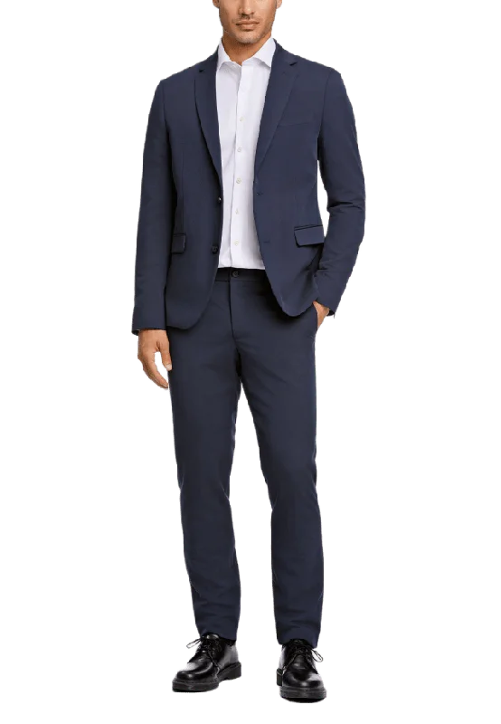 Lindbergh Fine Twill Stretch Suit Kavajer Herr Blå 58