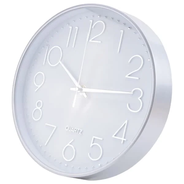 Premium Silver Wall Clock, Wall Decor, Modern Silent Wall Clock for Home Office Kitchen (25cm, Silver)