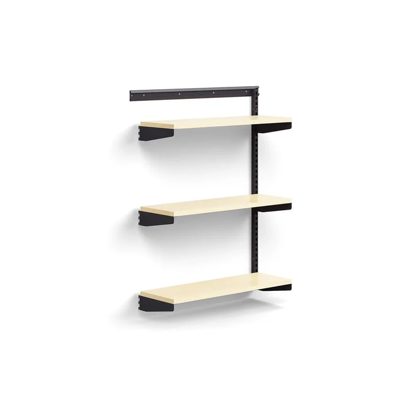 Wall shelving RELY, add-on, laminate shelves, 1221x900x300 mm, anthracite/birch